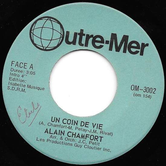 Acheter disque vinyle Alain Chamfort Un Coin De Vie / Harmonie Sur La Ville a vendre